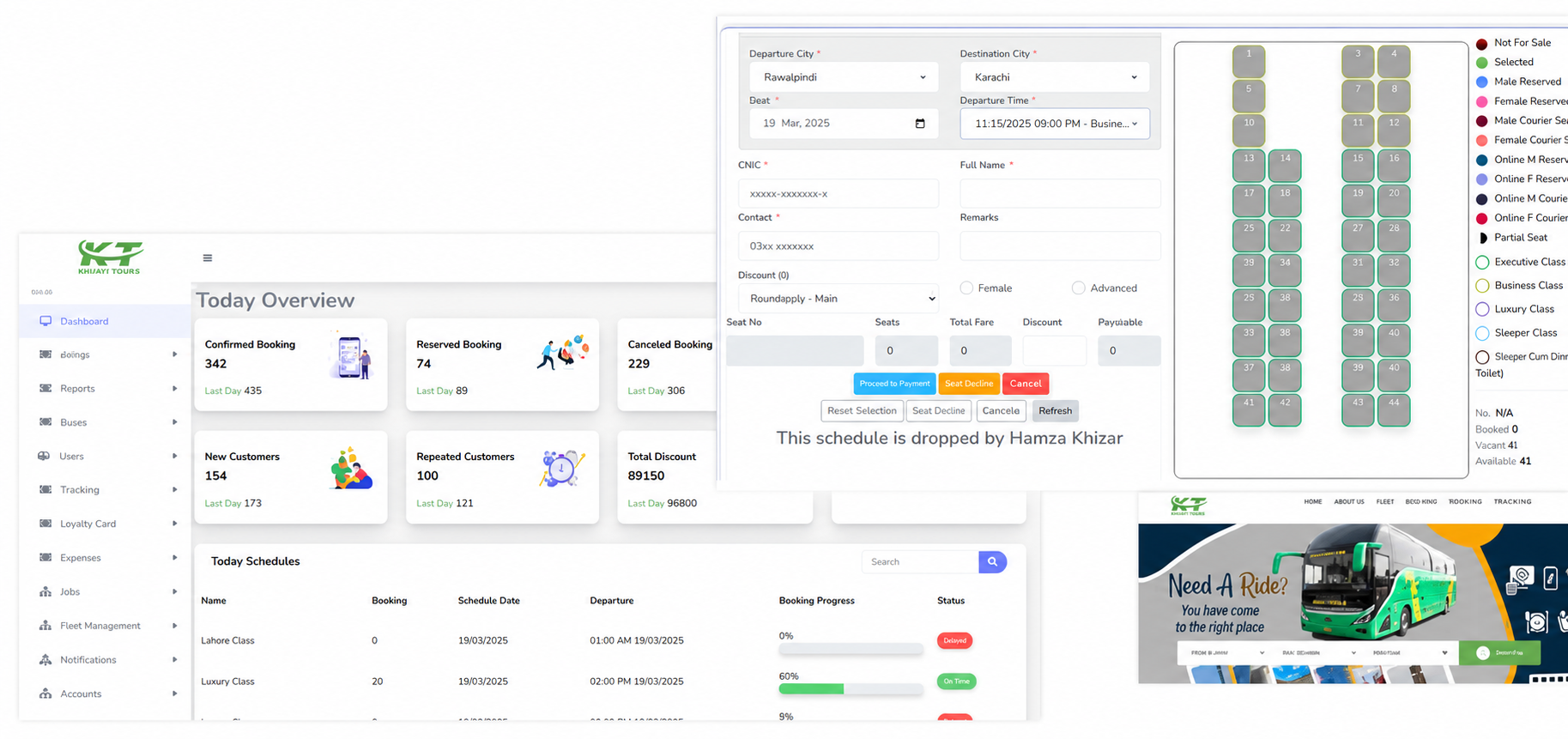 Kainat Travel platform interface
