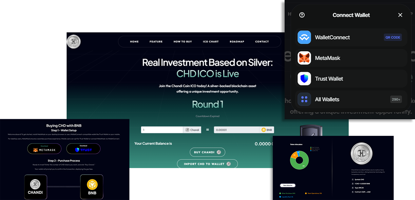 Chandi Coin - Silver-Backed Web3 Cryptocurrency interface