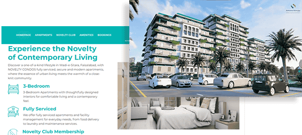 Novelty Condos Booking interface