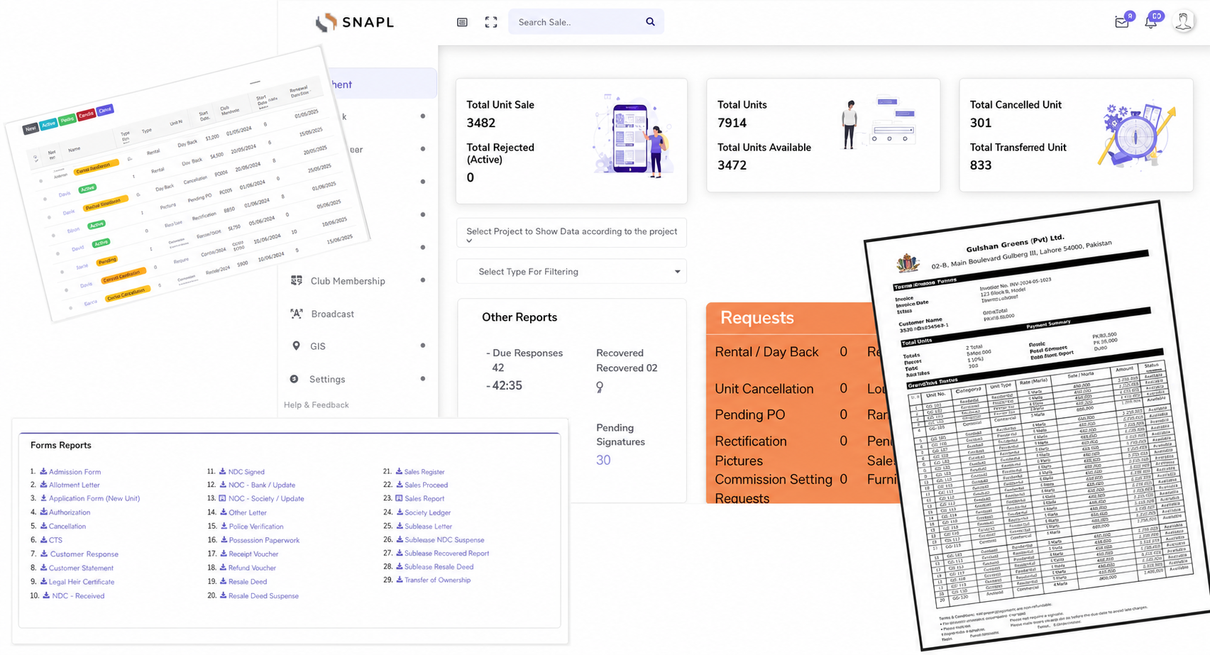 REMS property management system interface